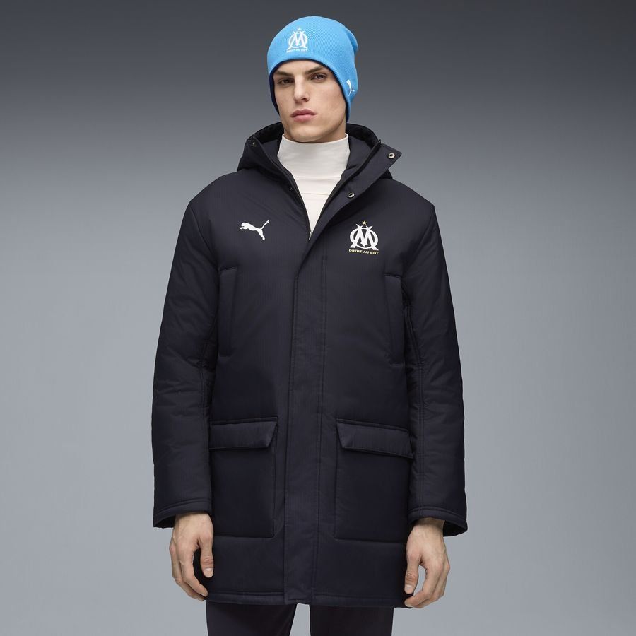 Marseille Winter Jacket - New Navy/PUMA White - Men's-SoccerKits Hub | Buy Soccer Jerseys Online